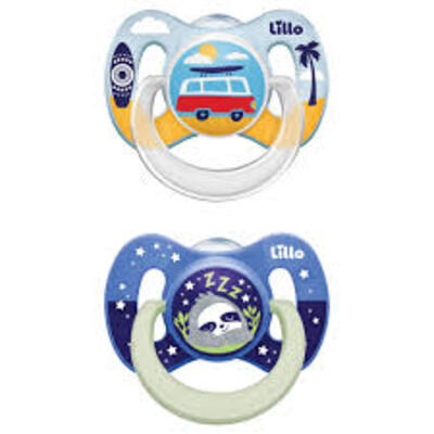 produto: KIT CHUPETA DIA E NOITE AIL SIL ORTO S2 AZUL LILLO 
