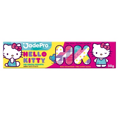 produto: GEL DENTAL C/ FLUOR HELLO KITTY 50G JADEPRO 