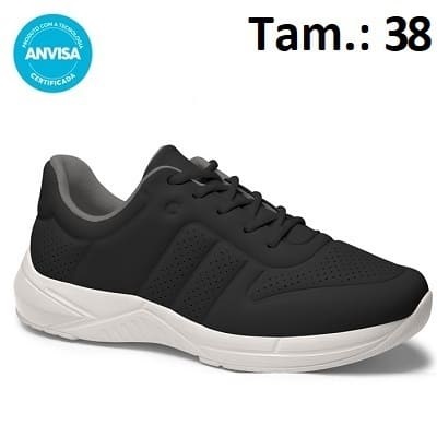 produto: TENIS CAMPESI CARE PRETO N38 FORRO E PALM ALOE VERA 